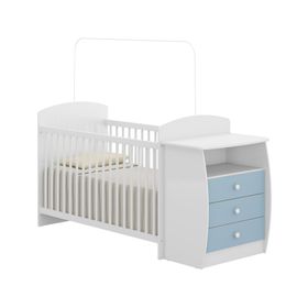 Cuna de madera con cómoda 3 cajones