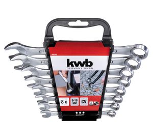 Set 8 llaves combinadas acero 8 a 19 mm