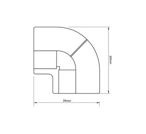Codo 90° Línea hidráulica 32 mm