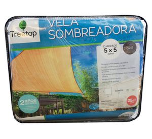 Vela sombreadora cuadrada 5x5 m gris