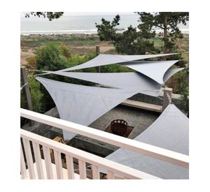 Malla sombra triangular gris 3x3 m