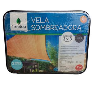 Vela sombreadora cuadrada 3x3 m gris