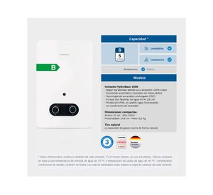 Calefont HYDROBASE 1500 5 litros Tiro Natural Gas Licuado