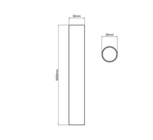 Tubería hidráulica Clase 10 32 mm x 1 m celeste
