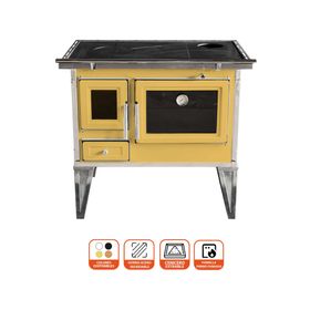 Cocina leña Calbuco L80 amarillo