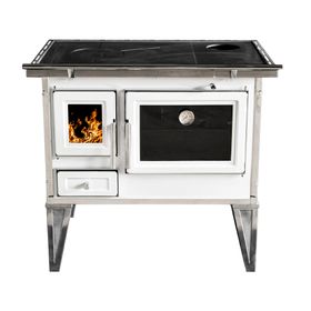 Cocina a leña Calbuco L90 blanca 61 lt