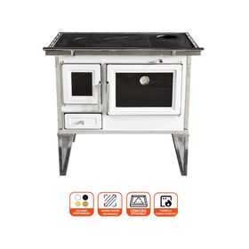 Cocina a leña Calbuco L90 blanca 61 lt