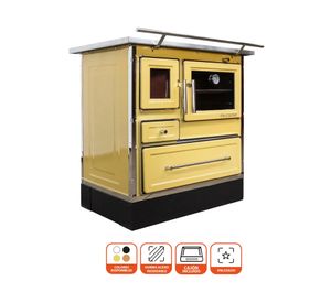 Cocina a leña Calbuco MZ90 amarilla 50 lt