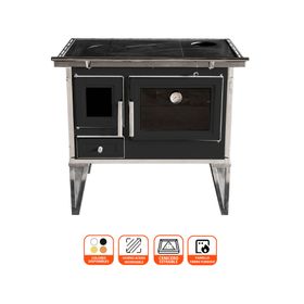 Cocina a leña Calbuco L 70 negro 1 quemador
