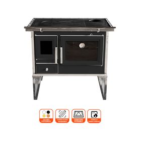 Cocina a leña Calbuco L 90 negro 1 quemador