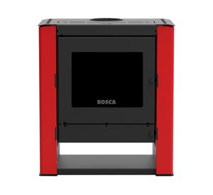 Estufa a leña Gold500 rojo black visión 12.2 kW