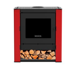 Estufa a leña Gold500 rojo black visión 12.2 kW