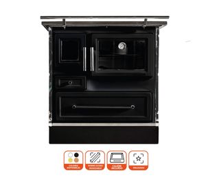 Cocina a leña Calbuco MZ80 negra 40 lt
