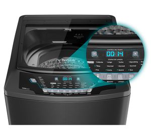 Lavadora Premium Care 16 Onix superior 16 kg gris