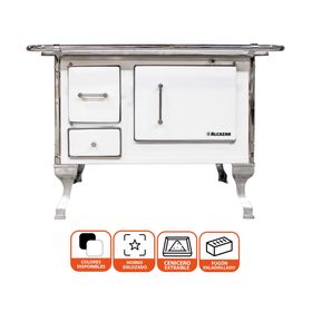 Cocina a leña Llaima 90 blanco