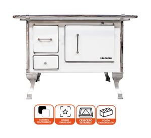 Cocina a leña Llaima 90 blanco