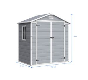 Bodega de jardín gris 210x182x134 cm