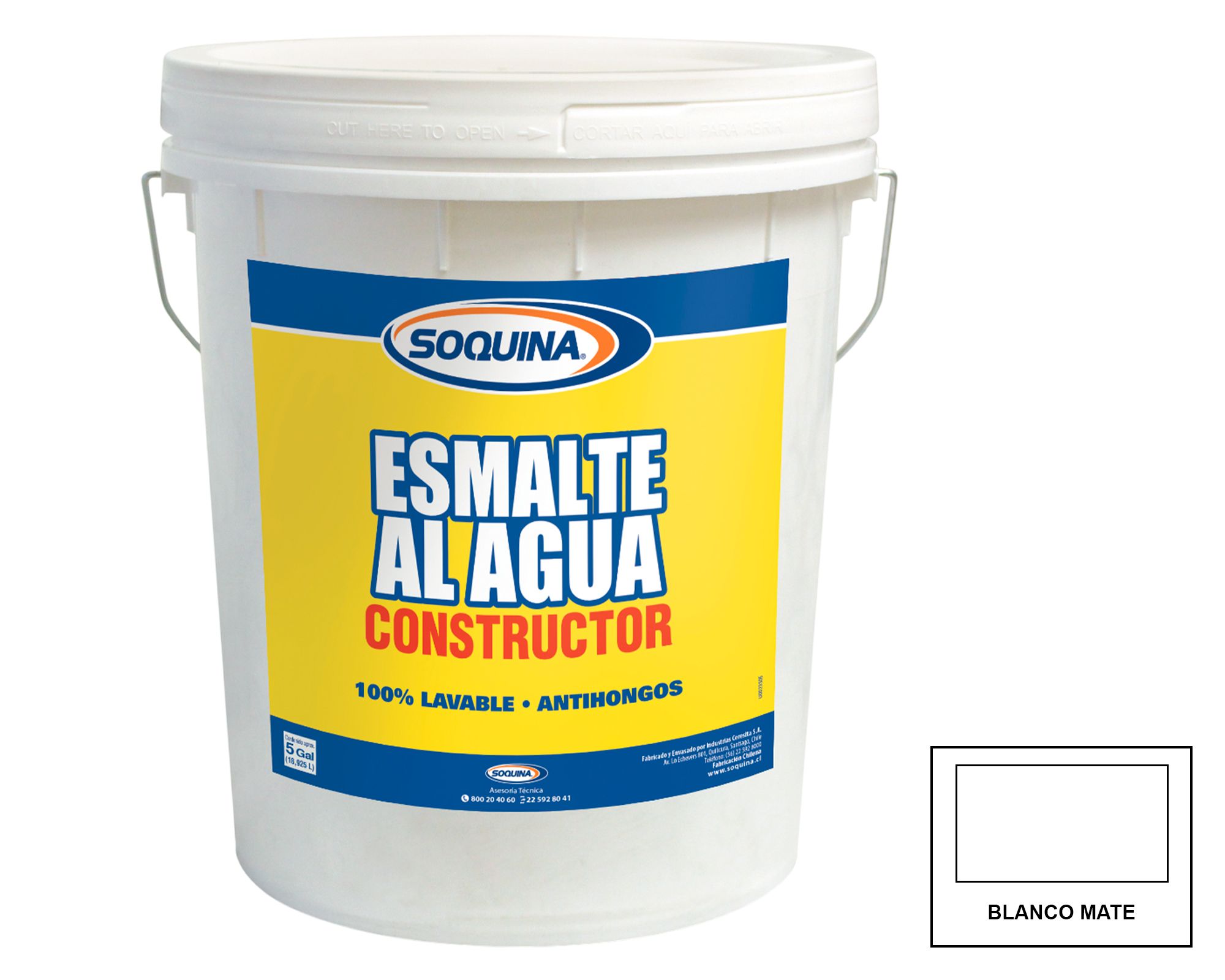 Esmalte al agua blanco mate 15.14 lt