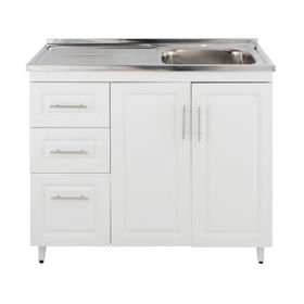 Kit mueble lavaplatos 100x50 cm izquierdo PI100 blanco