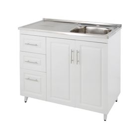 Kit mueble lavaplatos 100x50 cm izquierdo PI100 blanco