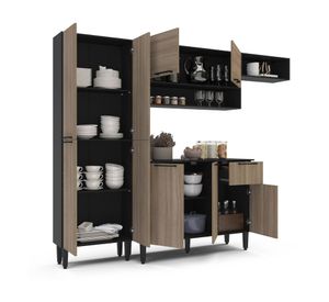 Kit Cocina 9 puertas 1 cajón Madri Rustic 183x232.4x44.8 cm