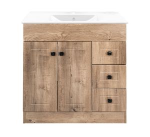Mueble vanitorio 80 cm b80ph-wood+F-80 nogal Domsa
