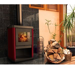 Estufa a leña Classic 400 rojo + Kit de Instalación 6''