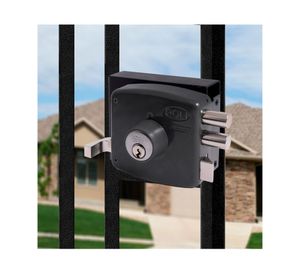 Cerradura sobreponer 30 mm con bandera y caja 1995 negro Poli