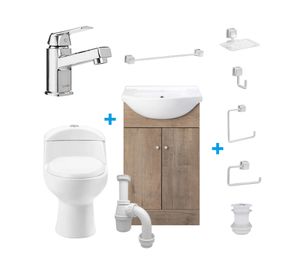 Mueble vanitorio Marie 60 lenga + wc Eros + lavatorio