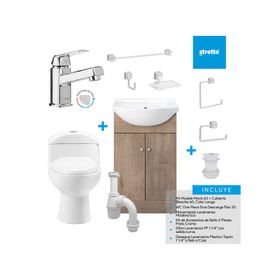 Mueble vanitorio Marie 60 lenga + wc Eros + lavatorio