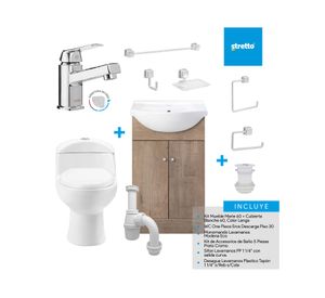 Mueble vanitorio Marie 60 lenga + wc Eros + lavatorio