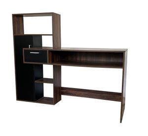 Centro trabajo walnut/negro 1 cajón 1 puerta