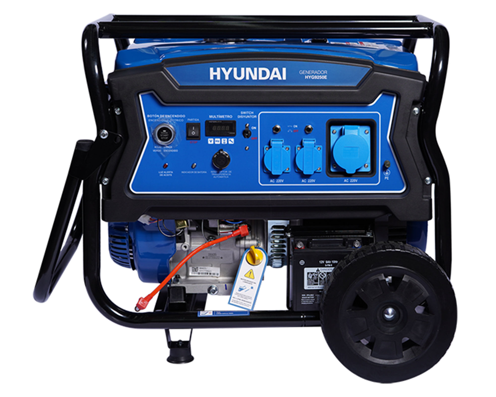 Hyundai Generador eléctrico/manual gasolina 6000W 25lt 82HYG9250E Hyundai