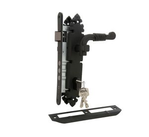 Cerradura embutida manilla oficina negra Rústica B40 Poli