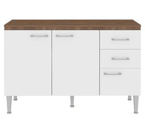 Mueble cocina 3 puertas 2 cajones Shin blanco