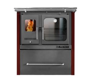 Cocina a leña Europea M90 burdeo/gris 1 quemador
