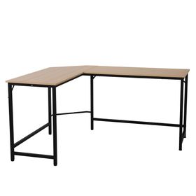 Escritorio esquinero Anela natural/negro