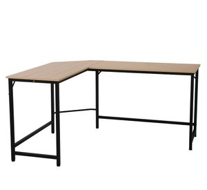 Escritorio esquinero Anela natural/negro