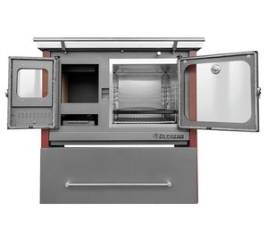 Cocina a leña Europea M90 burdeo/gris 1 quemador