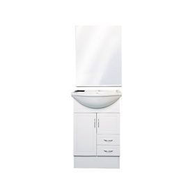 Mueble vanitorio 55 cm + espejo biselado blanco Vessanti
