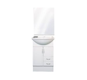 Mueble vanitorio 55 cm + espejo biselado blanco Vessanti