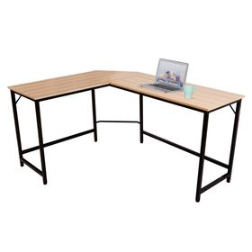 Escritorio esquinero Anela natural/negro