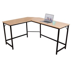 Escritorio esquinero Anela natural/negro