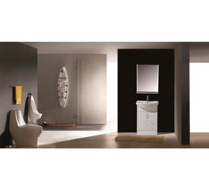 Mueble vanitorio 55 cm + espejo biselado blanco Vessanti