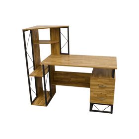 Centro trabajo 2 cajones roble 133x55x124 cm