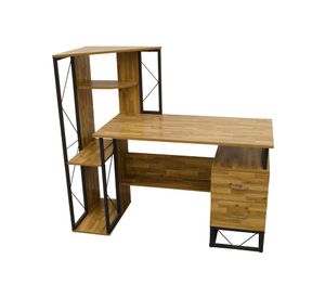 Centro trabajo 2 cajones roble 133x55x124 cm