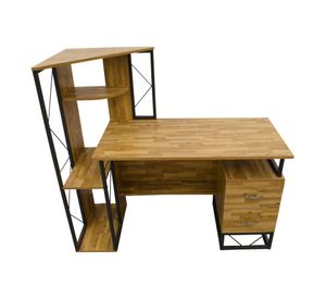 Centro trabajo 2 cajones roble 133x55x124 cm