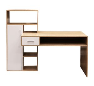 Centro trabajo 1 cajón 1 puerta natural/blanco