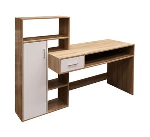 Centro trabajo 1 cajón 1 puerta natural/blanco