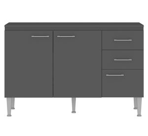 Mueble Base 3 puertas 2 cajones Opie gris